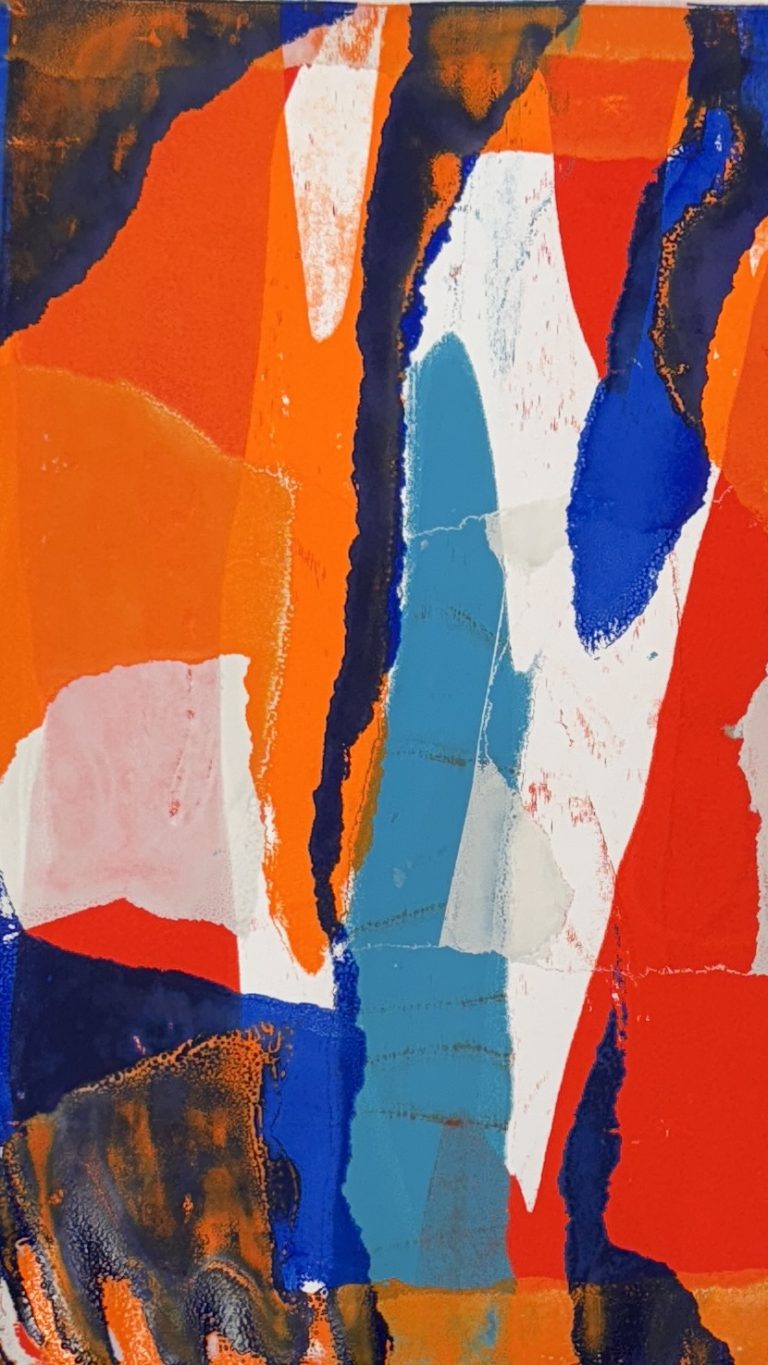 Freie Farbkomposition Siebdrucktechnik und Monotypie